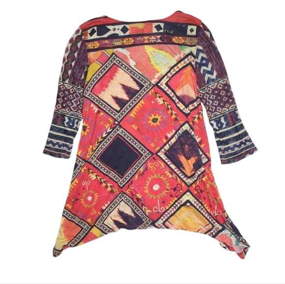 Desigual Mixed Print Asymmetrical Tunic Size M - Picture 6 of 7
